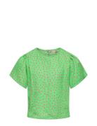Koglino S/S Aop Top Ptm Tops T-Kortærmet Skjorte Green Kids Only