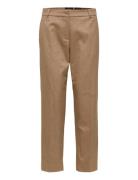 Slfria Mw Cropped Pant Camel Mel B Noos Bottoms Trousers Suitpants Beige Selected Femme