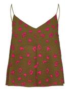 Bumpy Flower Sontra Top Tops T-shirts & Tops Sleeveless Khaki Green Mads Nørgaard