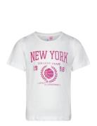 Vmcollegefrancis Ss Top Jrs Girl Tops T-Kortærmet Skjorte White Vero Moda Girl