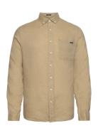 Pure Linen L/S Shirt Tops Shirts Casual Beige Lindbergh