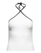 Enally Sl Contrast Top 5314 Tops T-shirts & Tops Sleeveless White Envii