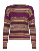 Geo-Striped Cotton-Linen Jumper Tops Knitwear Jumpers Multi/patterned Lauren Ralph Lauren