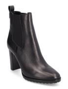 Mylah Tumbled Leather Bootie Shoes Boots Ankle Boots Ankle Boots With Heel Black Lauren Ralph Lauren