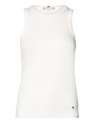 Slim 5X2 Rib Tank Top Ns Tops T-shirts & Tops Sleeveless White Tommy Hilfiger