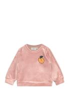 Tnsflima Velour Sweatshirt Tops Sweatshirts & Hoodies Sweatshirts Pink The New