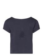Viscose T-Shirt Tops T-Kortærmet Skjorte Navy Rosemunde Kids
