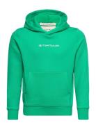 Printed Hoodie Tops Sweatshirts & Hoodies Hoodies Green Tom Tailor