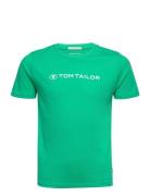 Printed T-Shirt Tops T-Kortærmet Skjorte Green Tom Tailor