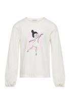 Artwork Longsleeve Tops T-shirts Long-sleeved T-Skjorte White Tom Tailor