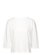 Sweatshirt W Buttons Tops Sweatshirts & Hoodies Sweatshirts White Tom Tailor
