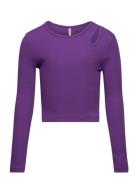Kognessa L/S Cut Out Top Box Jrs Tops T-shirts Long-sleeved T-Skjorte Purple Kids Only