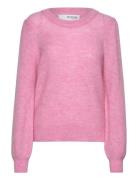 Slfmola Mia Ls Knit O-Neck Tops Knitwear Jumpers Pink Selected Femme