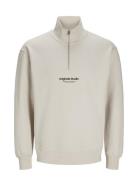 Jorvesterbro Sweat Quarter Zip Hn Noos Tops Sweatshirts & Hoodies Sweatshirts Cream Jack & J S