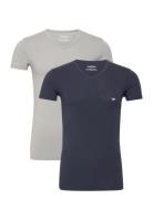 Mens Knit 2Pack T-Shirts Tops T-Kortærmet Skjorte Multi/patterned Emporio Armani