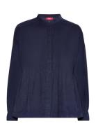 Women Blouses Woven Long Sleeve Tops Blouses Long-sleeved Navy Esprit Casual