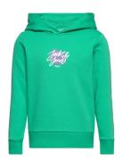 Jorsergey Sweat Hood Fst Jnr Tops Sweatshirts & Hoodies Hoodies Green Jack & J S