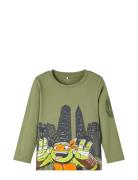 Nmmabel Tmnt Ls Top Vde Tops T-shirts Long-sleeved T-Skjorte Green Name It