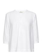 Nedel Tunique Tops Blouses Short-sleeved White Basic Apparel