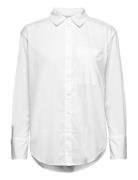 Blouse Poplin Tops Shirts Long-sleeved White Tom Tailor