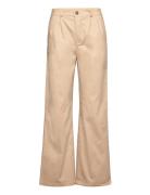 High Waist Pleat Front Bottoms Trousers Wide Leg Beige French Connection