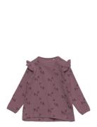 Blouse Ls W.aop - Girls Tops T-shirts Long-sleeved T-Skjorte Purple Fixoni