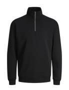 Jjebradley Sweat Half Zip Noos Tops Sweatshirts & Hoodies Sweatshirts Black Jack & J S