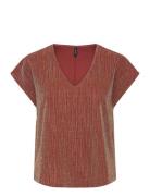 Vmelma S/S V-Neck Top Jrs Btq Tops T-shirts & Tops Short-sleeved Red Vero Moda