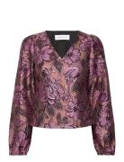 Slfpaula Pink Lavender Ls Top B Tops Blouses Long-sleeved Pink Selected Femme