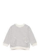 Striped Cotton-Blend Sweatshirt Tops Sweatshirts & Hoodies Sweatshirts Multi/patterned Mango