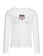 Archive Shield Ls T-Shirt Tops T-shirts Long-sleeved T-Skjorte White GANT
