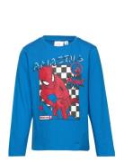 Long-Sleeved T-Shirt Tops T-shirts Long-sleeved T-Skjorte Blue Spider-man