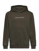 Logo Loose Fit Bb Oth Hoodie Tops Sweatshirts & Hoodies Hoodies Khaki Green Lyle & Scott Junior