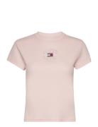 Tjw Baby Tj Mirror Tee Tops T-shirts & Tops Short-sleeved Pink Tommy Jeans