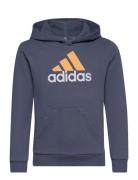 Essentials Two-Colored Big Logo Cotton Hoodie Tops Sweatshirts & Hoodies Hoodies Blue Adidas Performance