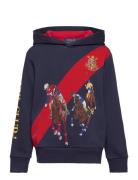 Fleece Graphic Hoodie Tops Sweatshirts & Hoodies Hoodies Navy Ralph Lauren Kids