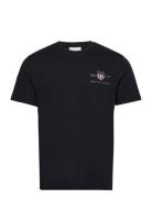 Reg Archive Shield Emb Ss T-Shirt Tops T-Kortærmet Skjorte Black GANT