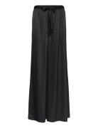 Cropped Satin Wide-Leg Pant Bottoms Trousers Wide Leg Black Polo Ralph Lauren