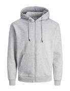 Jjebradley Sweat Zip Hood Noos Tops Sweatshirts & Hoodies Hoodies Grey Jack & J S