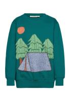 Sgbaptiste Camping Sweatshirt Tops Sweatshirts & Hoodies Sweatshirts Green Soft Gallery
