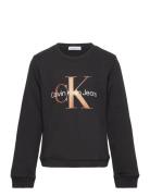 Bronze Monogram Cn Sweatshirt Tops Sweatshirts & Hoodies Sweatshirts Black Calvin Klein