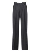 Wide Leg Pleated Wool Pant Bottoms Trousers Suitpants Black Tommy Hilfiger