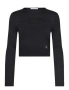 Milano Cut Out Long Sleeve Tops T-shirts & Tops Long-sleeved Black Calvin Klein Jeans