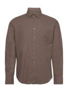 Bs Cotton Casual Modern Fit Shirt Tops Shirts Casual Brown Bruun & Stengade