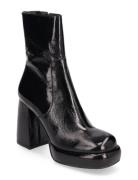 264-Dena Cuir Brillant Shoes Boots Ankle Boots Ankle Boots With Heel Black Jonak Paris