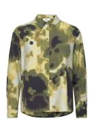 Mschdaniella Diena Shirt Aop Tops Shirts Long-sleeved Khaki Green MSCH Copenhagen