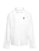 Linen Ls Shirt Tops Shirts Long-sleeved Shirts White Lyle & Scott Junior