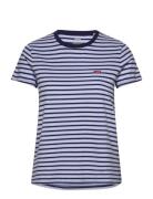 Perfect Tee Tea Stripe Brunner Tops T-shirts & Tops Short-sleeved Blue LEVI´S Women