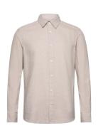 Onsben Reg Ctn Herringb Ls Shirt Tops Shirts Casual Cream ONLY & SONS