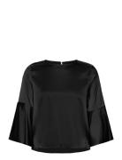 Nathalia Top Tops Blouses Short-sleeved Black BUSNEL